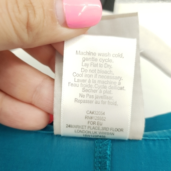 Dolan‎ Left Coast Collection Turquoise Shirt Dress Gauzy Skirt Women's Medium - Picture 7 of 11